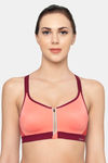 Triumph Triaction 125 Padded Wireless Front Open Extreme Bounce Control Sports Bra - Orange & Light Combo — thumbnail 1