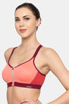 Triumph Triaction 125 Padded Wireless Front Open Extreme Bounce Control Sports Bra - Orange & Light Combo — thumbnail 3