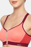 Triumph Triaction 125 Padded Wireless Front Open Extreme Bounce Control Sports Bra - Orange & Light Combo — thumbnail 4