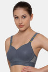Triumph Triaction Hybrid Lite Padded Wireless High Bounce Control Sports Bra - Grey Combo — thumbnail 3