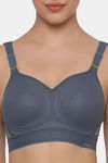 Triumph Triaction Hybrid Lite Padded Wireless High Bounce Control Sports Bra - Grey Combo — thumbnail 4
