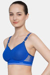 Triumph Triaction Hybrid Lite Spacer Cup Padded Wireless Extreme Support High Bounce Control Big-Cup Sports Bra - Racing Blue — thumbnail 3