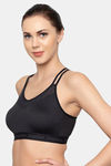 Triumph Triaction Balance Tops Padded Wireless Low Intensity Workout Sports Bra - Black — thumbnail 3
