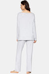 Triumph Amourette 01 Long Sleeve Soft Fabric Sustainable Pyjama Set - Medium Grey Melange — thumbnail 2