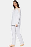 Triumph Amourette 01 Long Sleeve Soft Fabric Sustainable Pyjama Set - Medium Grey Melange — thumbnail 3