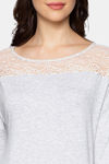 Triumph Amourette 01 Long Sleeve Soft Fabric Sustainable Pyjama Set - Medium Grey Melange — thumbnail 4