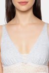 Triumph Amourette Spotlight Soft Padded Sustainable Nightdress - Medium Grey Melange — thumbnail 4