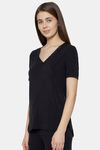 Triumph Lounge Me Climate Control Short Ultra Smooth Soft Short Sleeve Top - Black — thumbnail 3