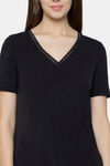 Triumph Lounge Me Climate Control Short Ultra Smooth Soft Short Sleeve Top - Black — thumbnail 4