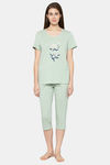 Triumph Relaxed Fit Cotton Capri Set - Moroccan Mint — thumbnail 1