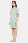 Triumph Relaxed Fit Modal Knee length Loungewear Dress - Green and Light Combination — thumbnail 3