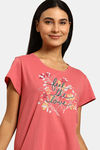 Triumph Organic Cotton Loungewear Dress - Pink Dark Combination — thumbnail 5
