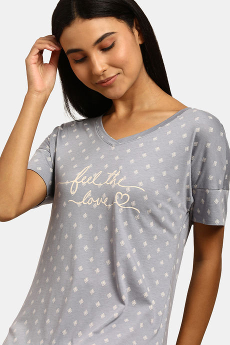 Triumph Organic Cotton Loungewear Dress - Grey Combination — image 5