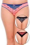 Zivame Ultra Soft Lace With Fun Prints Thong (Pack of 3)- Multicolor — thumbnail 8