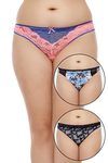 Zivame Ultra Soft Pretty As Picture Thong (Pack of 3)- Multicolor — thumbnail 8