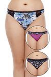 Zivame Ultra Soft Begin With Lace Thong (Pack of 3)- Multicolor — thumbnail 1