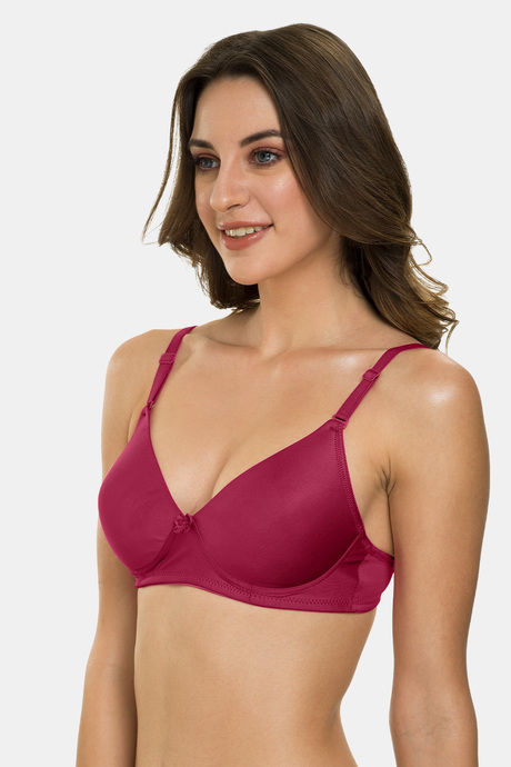 Tweens Padded Non-Wired Full Coverage T-Shirt Bra - Wine — image 3