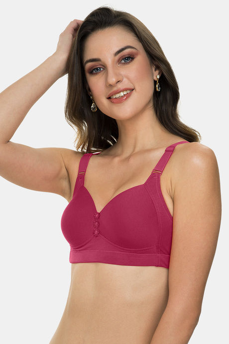 Tweens Padded Non-Wired Full Coverage Minimiser Bra - Wine — image 4