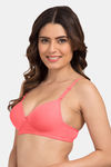 Tweens Padded Non-Wired Full Coverage T-Shirt Bra - Coral — thumbnail 3