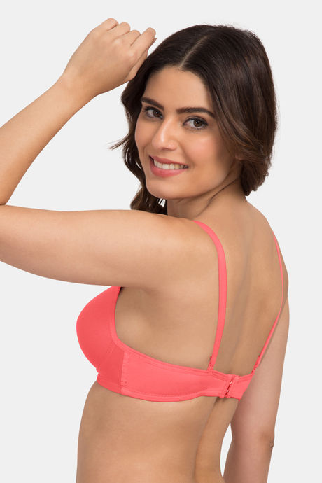 Tweens Padded Non-Wired Full Coverage T-Shirt Bra - Coral — image 4