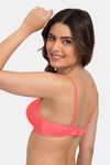 Tweens Padded Non-Wired Full Coverage T-Shirt Bra - Coral — thumbnail 4