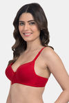 Tweens Padded Non-Wired Full Coverage T-Shirt Bra - Red — thumbnail 3