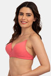 Tweens Padded Non-Wired Full Coverage T-Shirt Bra - Coral — thumbnail 3