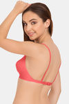 Tweens Double Layered Non-Wired Full Coverage T-Shirt Bra - Coral — thumbnail 4