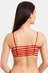 Tweens Padded Non-Wired Full Coverage Cage Bra - Red — thumbnail 2