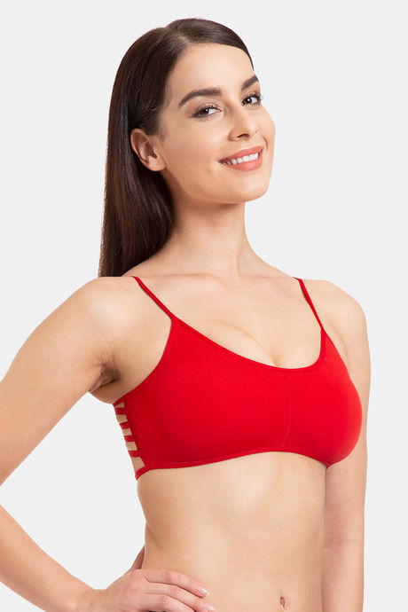 Tweens Padded Non-Wired Full Coverage Cage Bra - Red — image 3