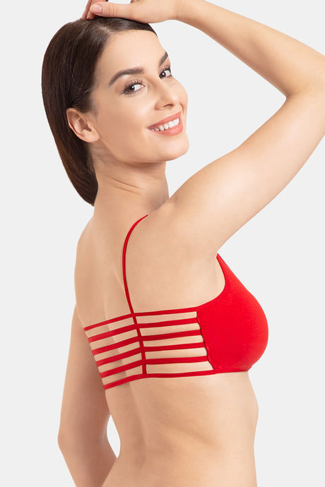 Tweens Padded Non-Wired Full Coverage Cage Bra - Red — image 4