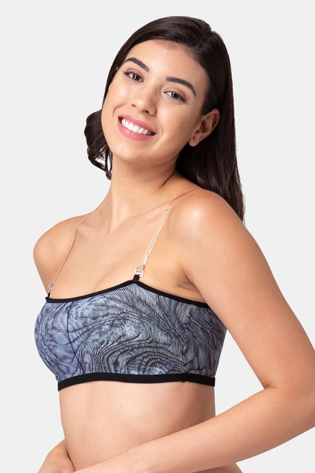 Tweens Padded Non Wired Demi Coverage Tube Bra - Chambray Print — image 3