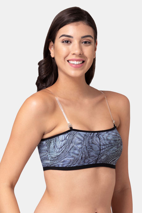 Tweens Padded Non Wired Demi Coverage Tube Bra - Chambray Print — image 4
