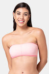 Tweens Girls Padded Non-Wired Demi Coverage Tube Bra - Melange Light Pink Print — thumbnail 1