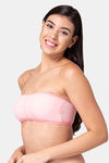Tweens Girls Padded Non-Wired Demi Coverage Tube Bra - Melange Light Pink Print — thumbnail 3