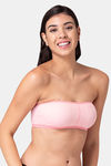 Tweens Girls Padded Non-Wired Demi Coverage Tube Bra - Melange Light Pink Print — thumbnail 4