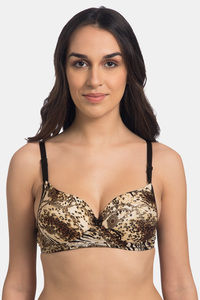 Brown Multicoloured Print