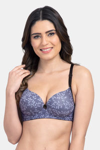 Grey Leaf Print