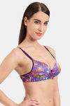 Tweens Padded Non Wired Full Coverage T-Shirt Bra - Moove N Yellow Print — thumbnail 3