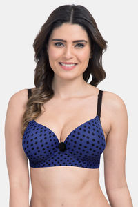 Navy Blue Polka Dot Print