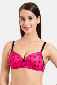 Pink N Black Dot Print