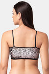 Tweens Padded Non-Wired Full Coverage Tube Bra - White N Black Leopard Print — thumbnail 2