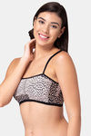 Tweens Padded Non-Wired Full Coverage Tube Bra - White N Black Leopard Print — thumbnail 4
