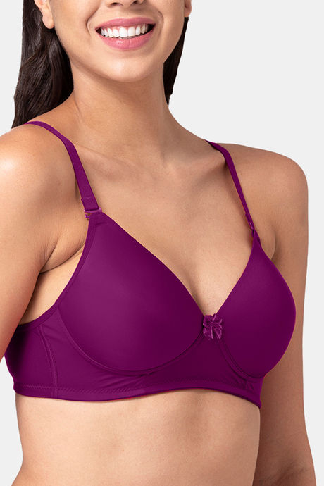 Tweens Padded Non Wired Full Coverage T-Shirt Bra - Dark Purple — image 4
