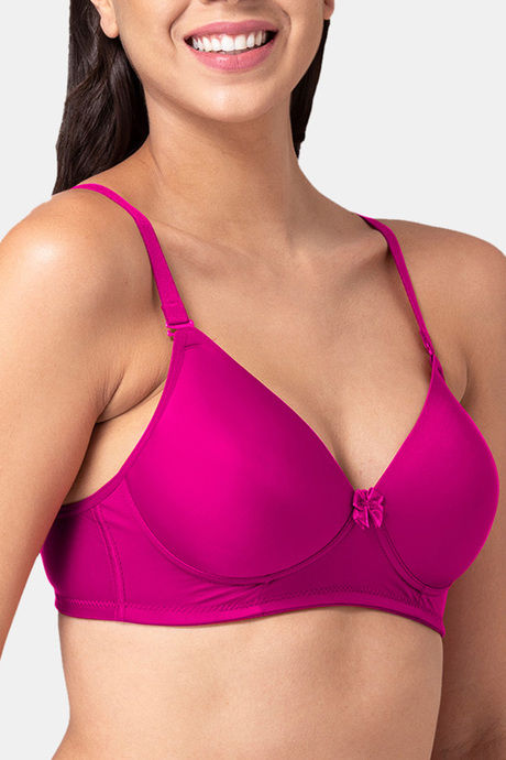 Tweens Padded Non Wired Full Coverage T-Shirt Bra - Wine — image 4