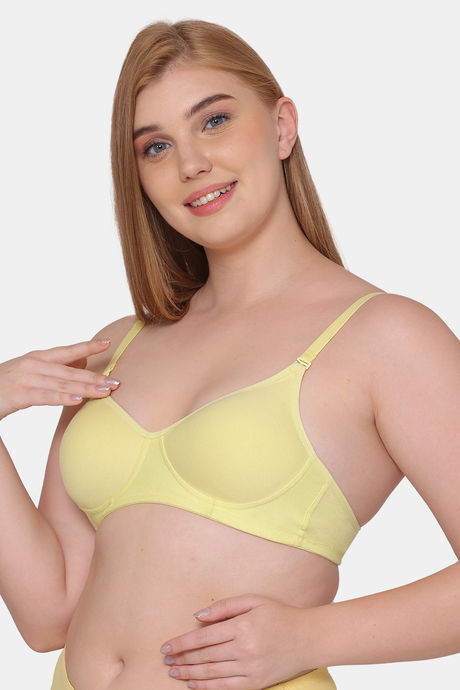 Tweens Padded Non-Wired Full Coverage T-Shirt Bra - Lemon — image 3