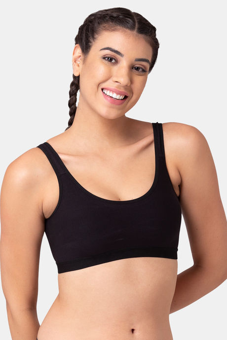 Tweens Double Layered Non-Wired Full Coverage T-Shirt Bra - Black — image 3