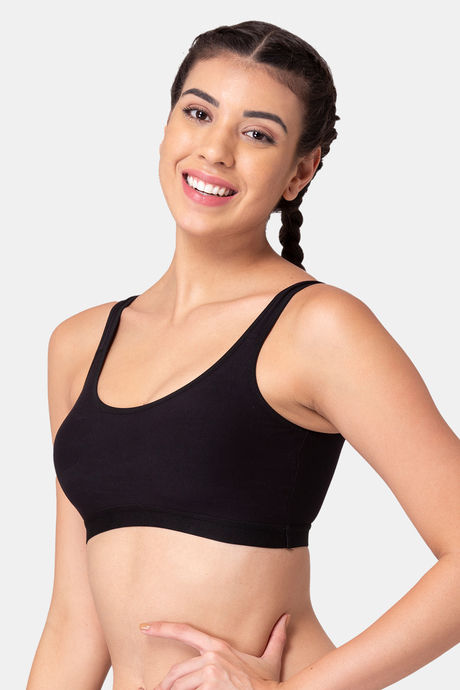 Tweens Double Layered Non-Wired Full Coverage T-Shirt Bra - Black — image 4
