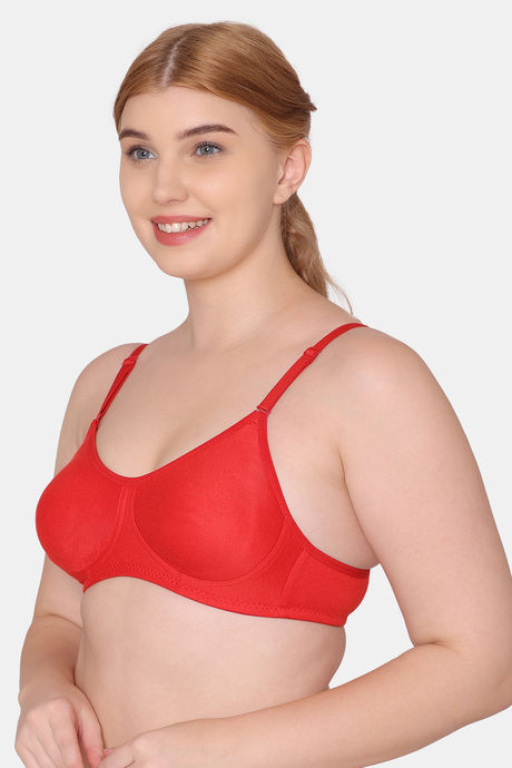 Tweens Double Layered Non-Wired Full Coverage T-Shirt Bra - Red — image 3