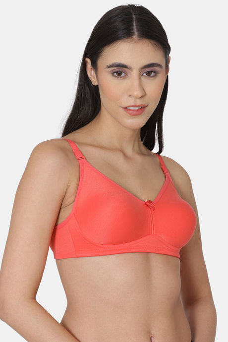 Tweens Single Layered Non Wired Full Coverage Minimiser Bra - Coral — image 3